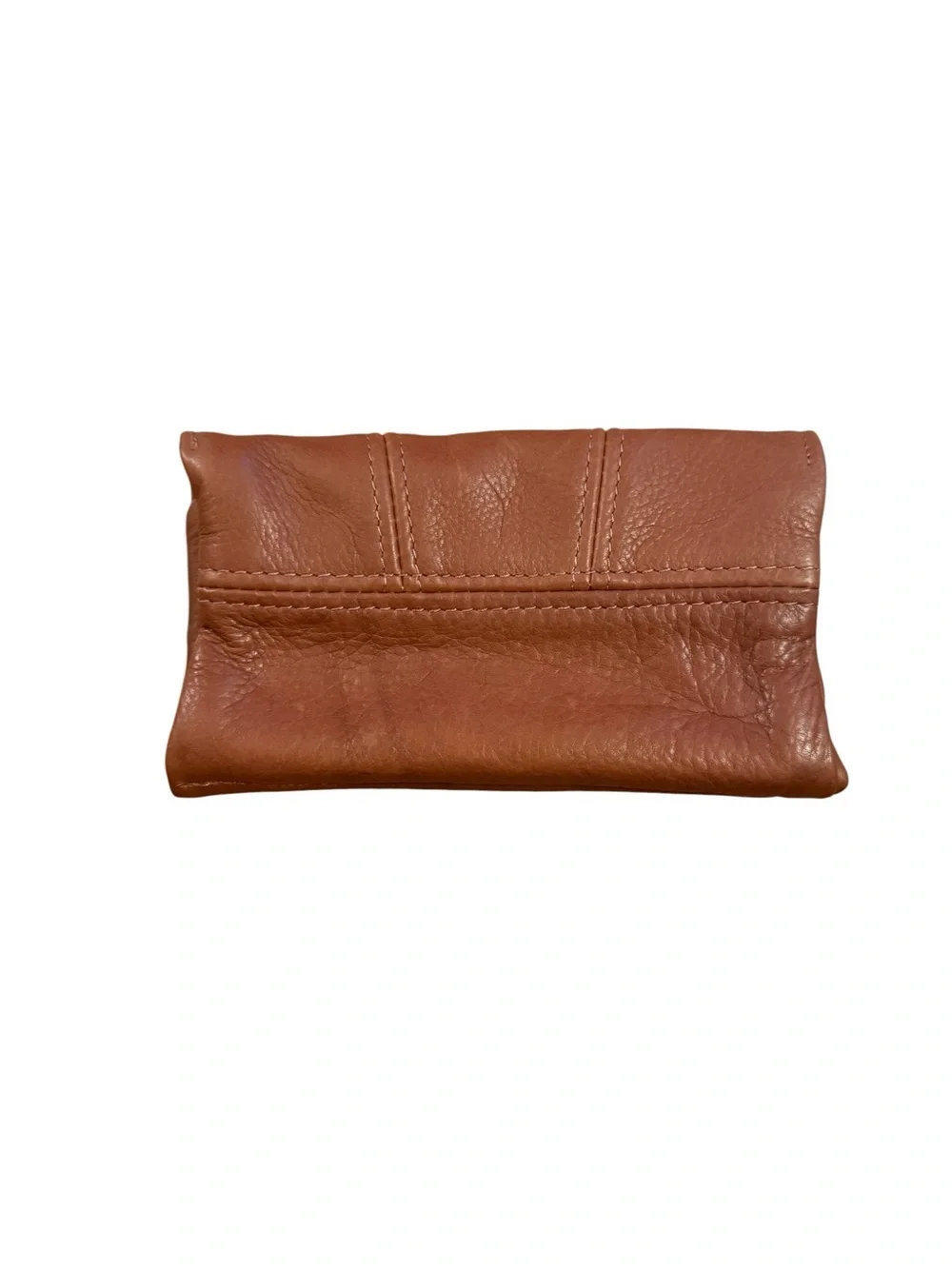 Vintage Victoria leather Classic Brown Leather Fold-Over Clutch